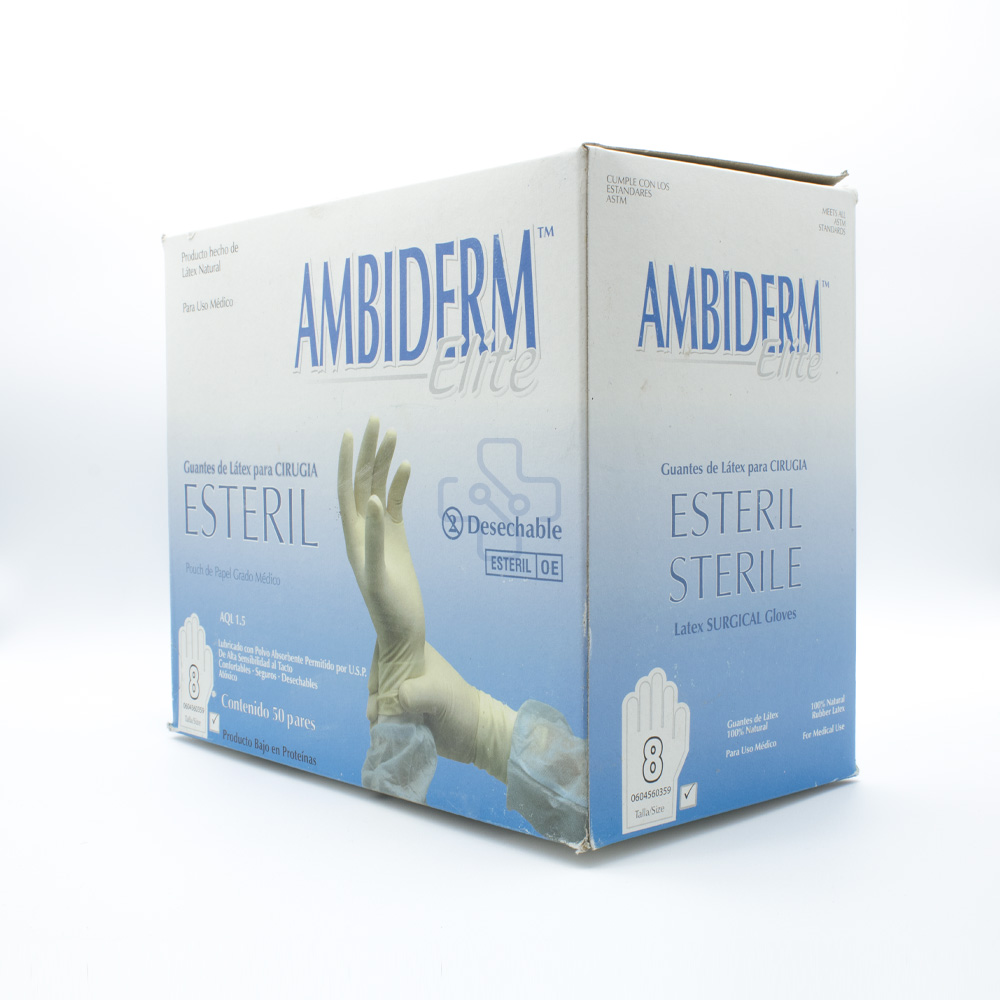 GUANTES ESTERILES DE LATEX #8 - FARMACIA NUEVO MILENIO