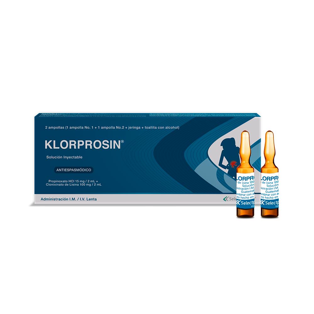 Klorprosin (Propinoxato 15mg + Clonixinato de Lisina 100mb) Caja I.M I.V.  - Farmacia Marcos