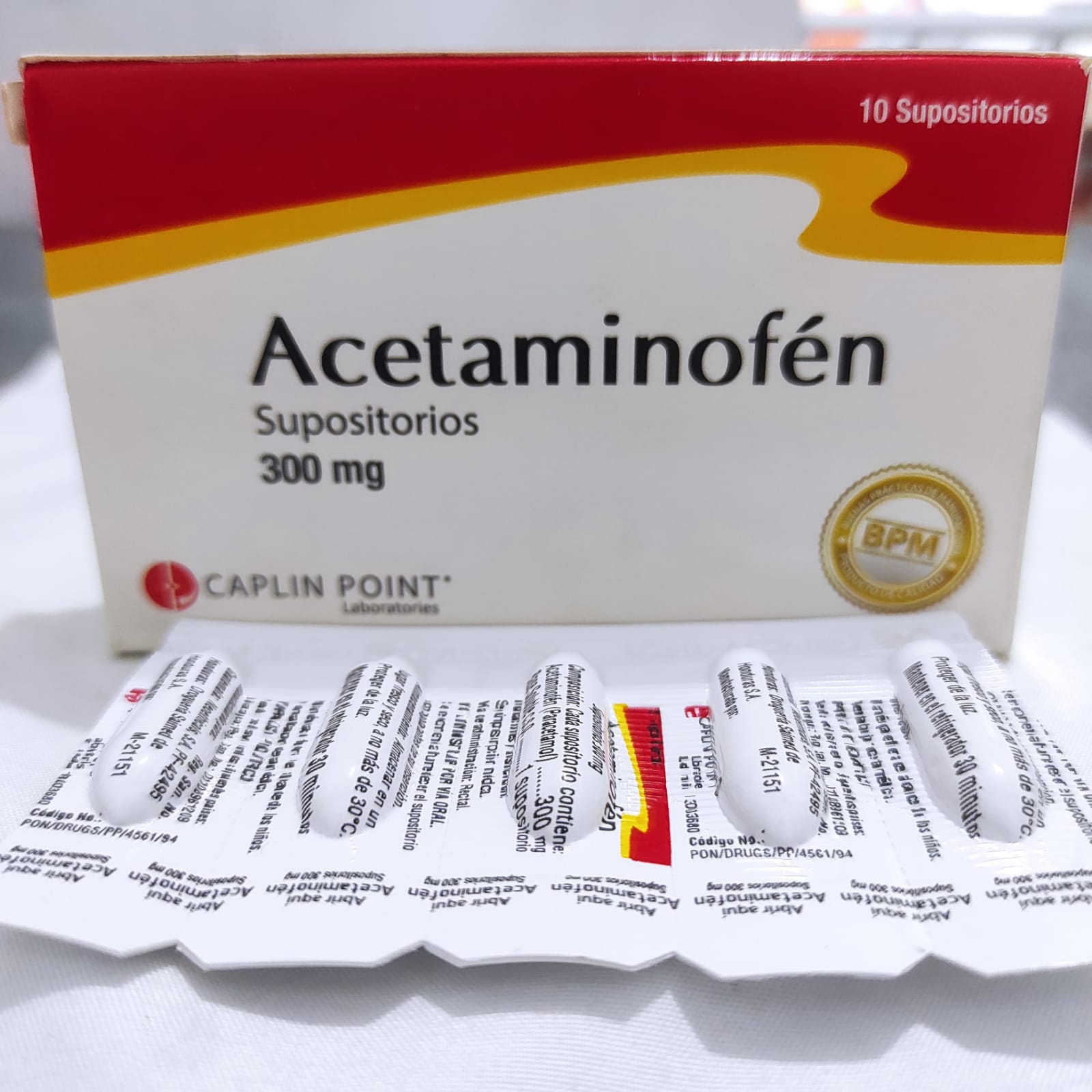 Acetaminofén 300 mg Supositorio  - Farmacia Marcos