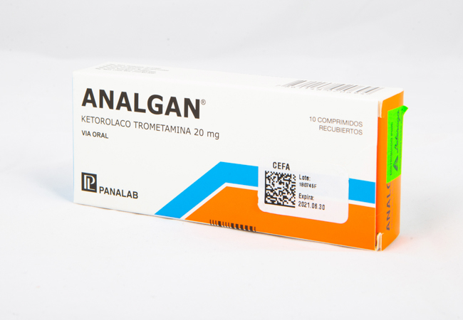 ANALGAN 20mg (ketorolaco trometamina) *10 Comprimidos recubiertos  - FARMACIA NUEVO MILENIO