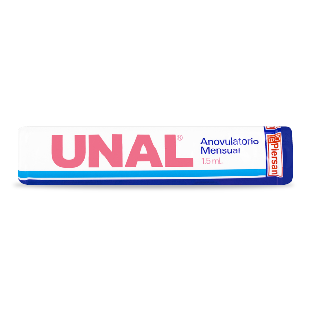 UNAL (Anticonceptivo Mensual, Acetofénido de Dihidroxiprogesterona) tubo * ampolla de1.5ml  - Farmacia Marcos