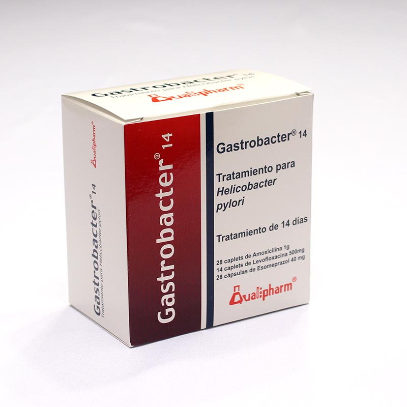  Gastrobacter (Caja 1: Esomeprazol 40mg. Caja 2: Levofloxacina 500 mg. Caja 3: Amoxicilina 1g.) - Farmacia Marcos