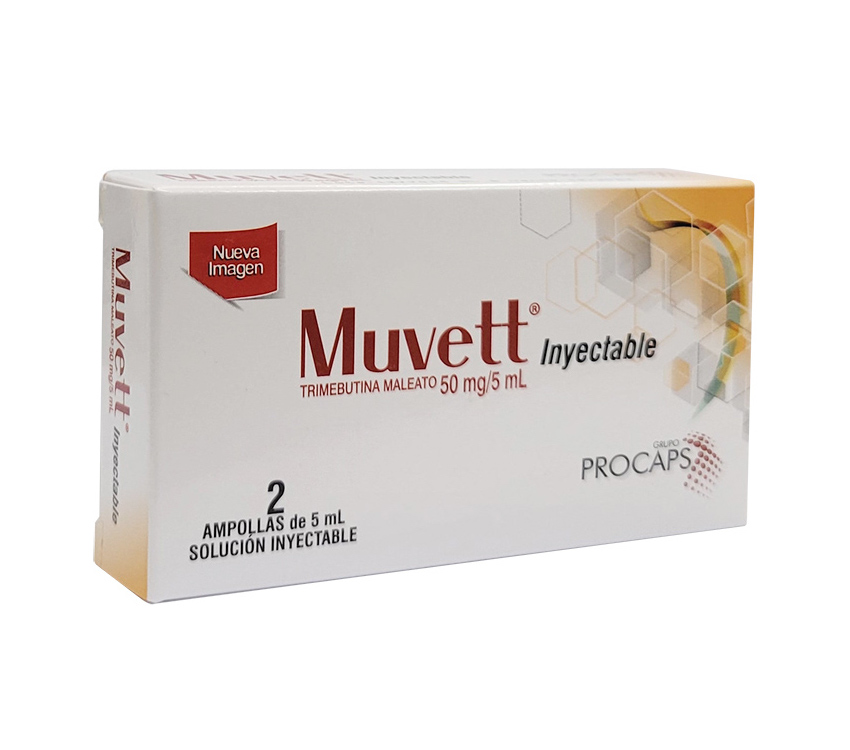 MUVETT  (Trimebutina Maleato 50mg/5ml )  *Inyectado - FARMACIA NUEVO MILENIO