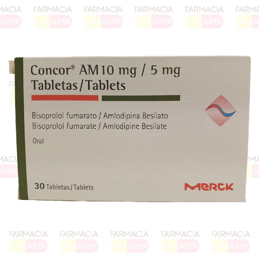 CONCOR AM 10mg/5mg (bisoprolol/amlodipina) * 30tabletas  - FARMACIA NUEVO MILENIO