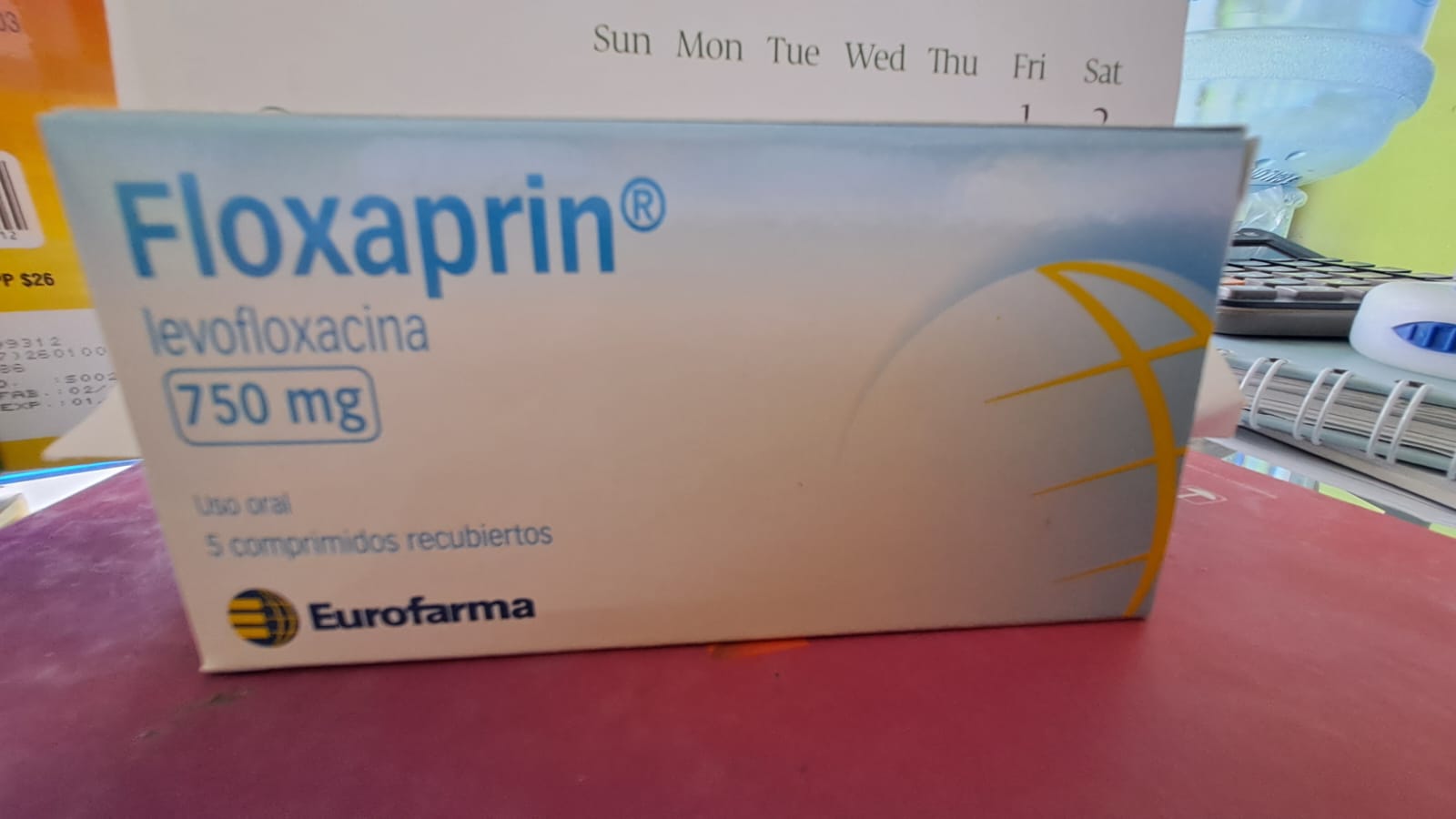 FLOXAPRIN (levofloxacina 750mg ) * 5 comprimidos  - FARMACIA NUEVO MILENIO