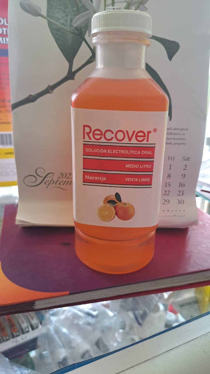 RECOVER SOLUCION ELECTROLITICA ORAL 500ML SABOR NARANJA  - FARMACIA NUEVO MILENIO