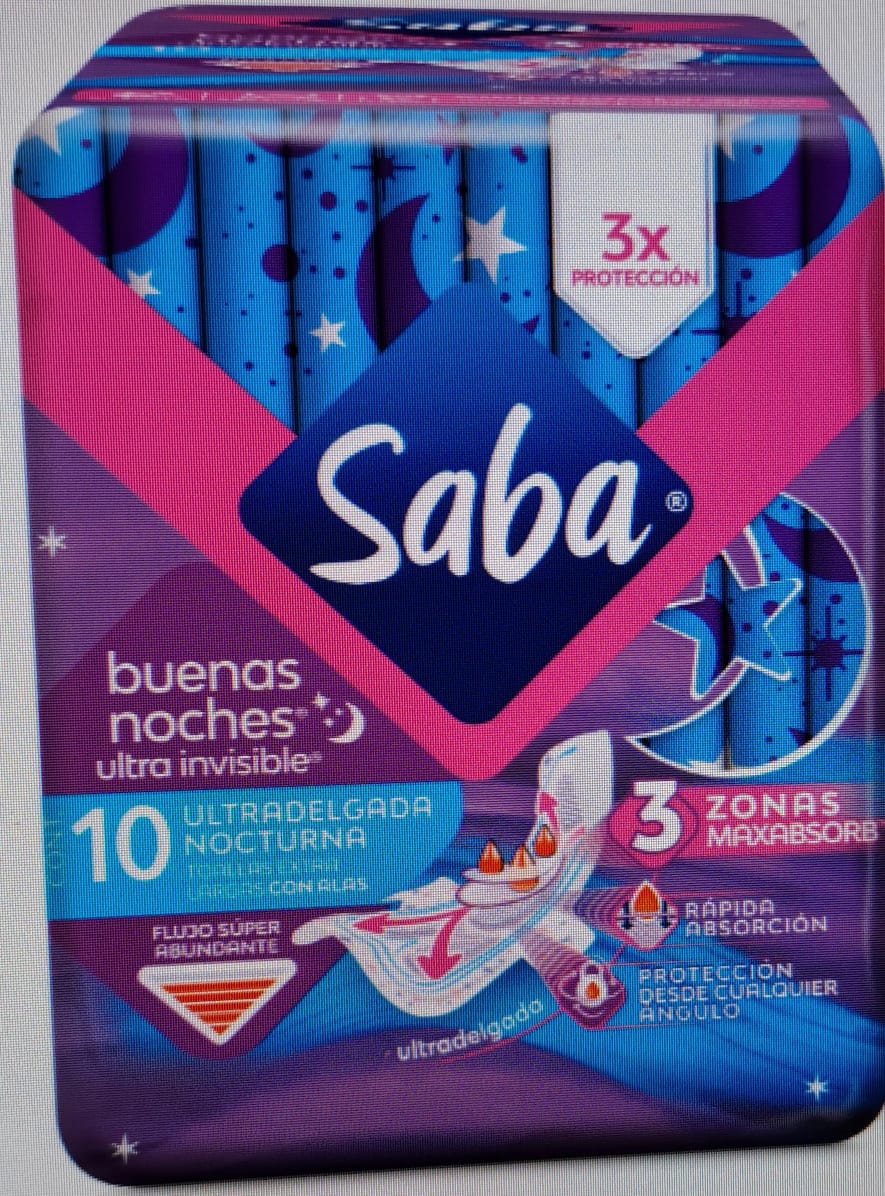 SABA (buenas noches ultra invisible) *toallas femeninas  - FARMACIA NUEVO MILENIO