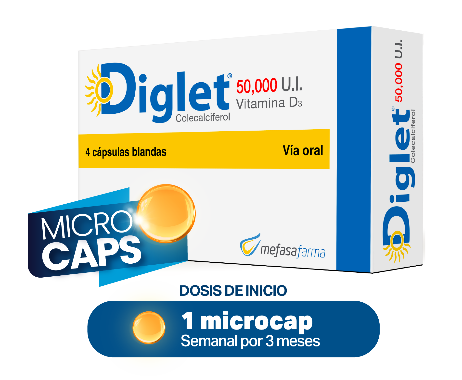DIGLET 50,000 u.l. VITAMINA D3 / COLECALCIFEROL - FARMACIA NUEVO MILENIO