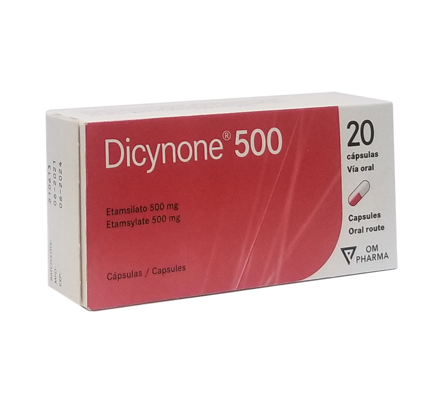DICYNONE 500 (Etamsilato 500mg) * Capsulas - FARMACIA NUEVO MILENIO