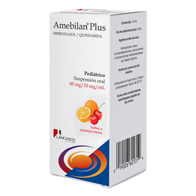 Amebilan Plus (Mebendazol/Quinfamida) 60mg/10mg/10mL Pediatrico - FARMACIA NUEVO MILENIO