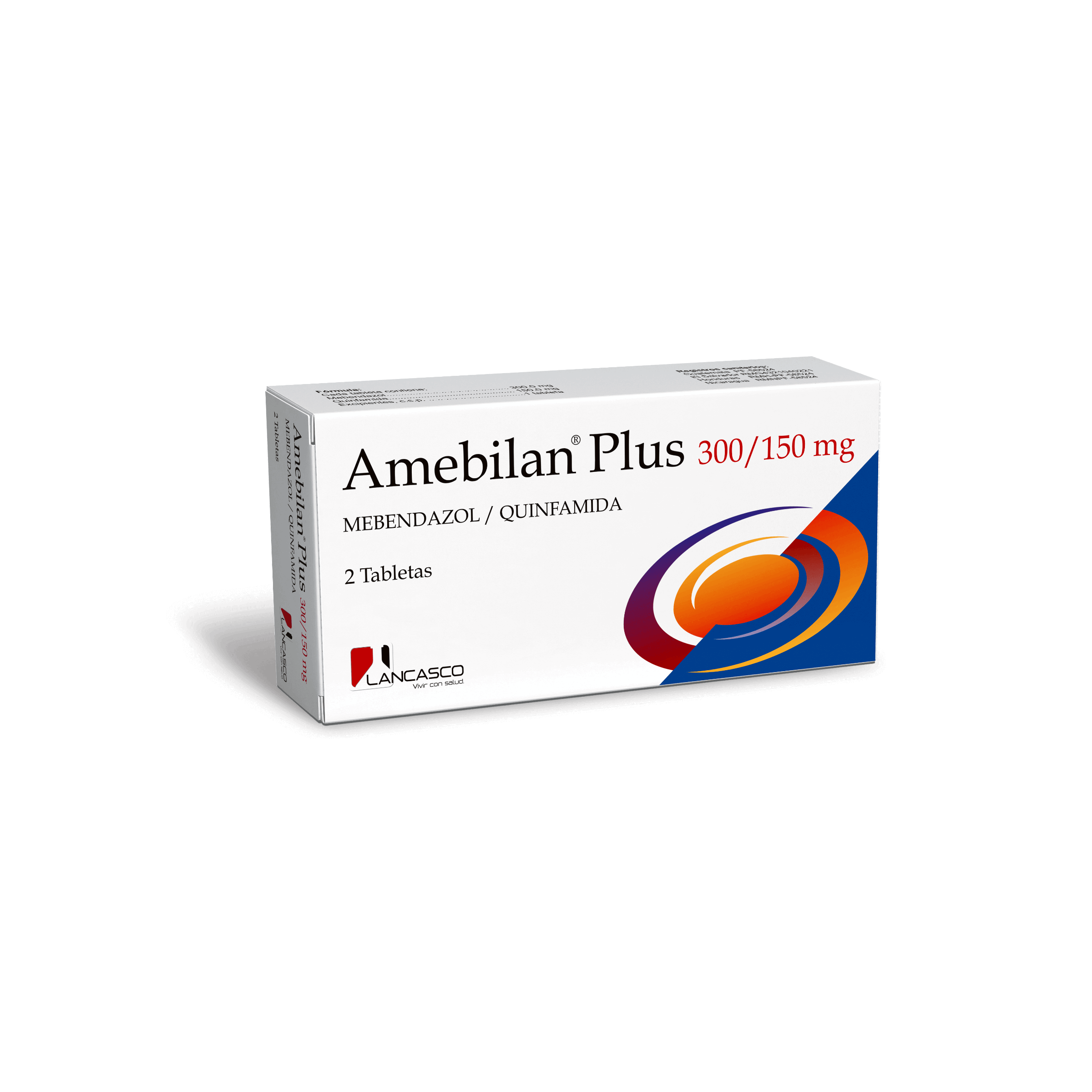 Amebilan Plus 300/150mg (Mebendazol /Quinfamida) - FARMACIA NUEVO MILENIO