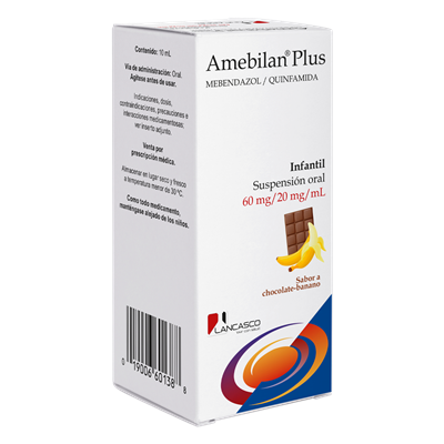 Amebilan Plus (Mebendazol/Quinfamida) 60mg/10mg/20mL Infantil - FARMACIA NUEVO MILENIO