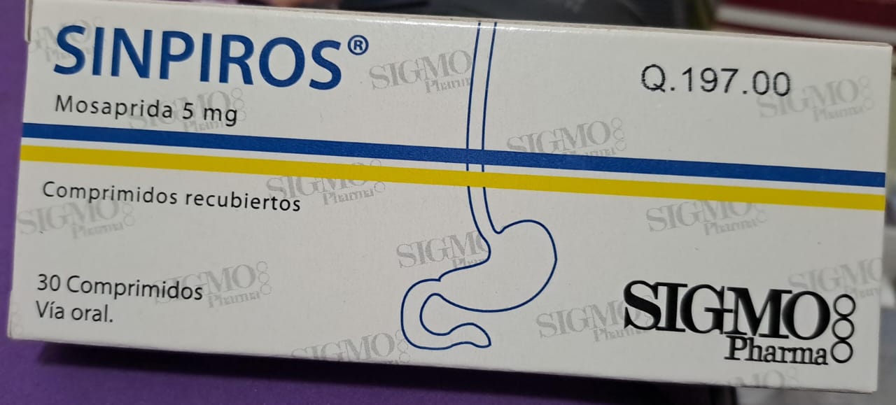 SINPIROS (mosaprida 5mg) *30 comprimidos recubiertos  - FARMACIA NUEVO MILENIO