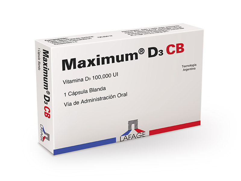 MAXIMUM vitamina D3 100,000 UI *2 cápsulas  - FARMACIA NUEVO MILENIO