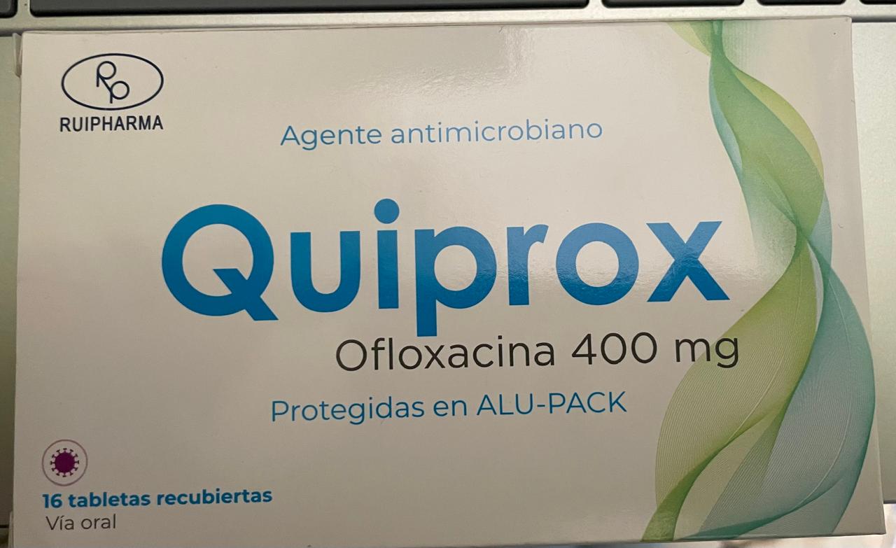 QUIPROX (ofloxacina 400mg) *caja/16 tabletas  - FARMACIA NUEVO MILENIO