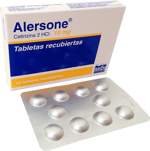 ALERSONE (cetirizina 2 HCI 10mg) *caja/ 10 tabletas  - FARMACIA NUEVO MILENIO