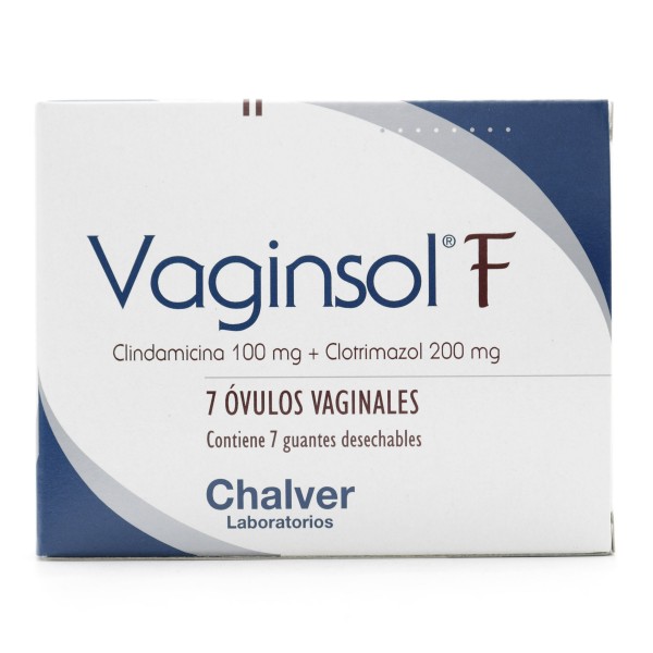 VAGINSOL F (clindamicina 100mg +clotrimazol 200mg) *7 óvulos vaginales  - FARMACIA NUEVO MILENIO