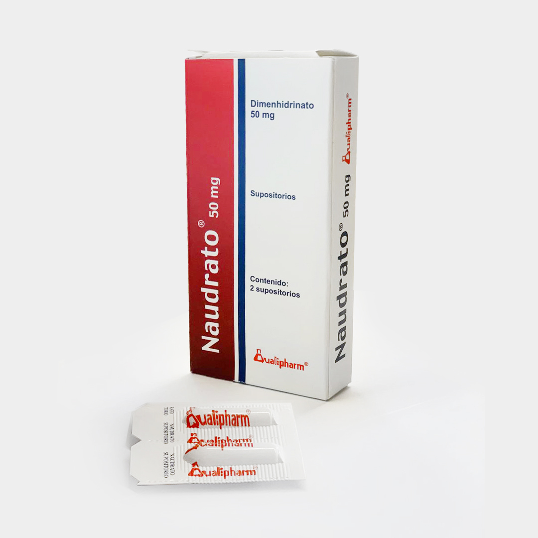 NAUDRATO 50mg (dimenhidrato) *supositorios por unidad - FARMACIA NUEVO MILENIO