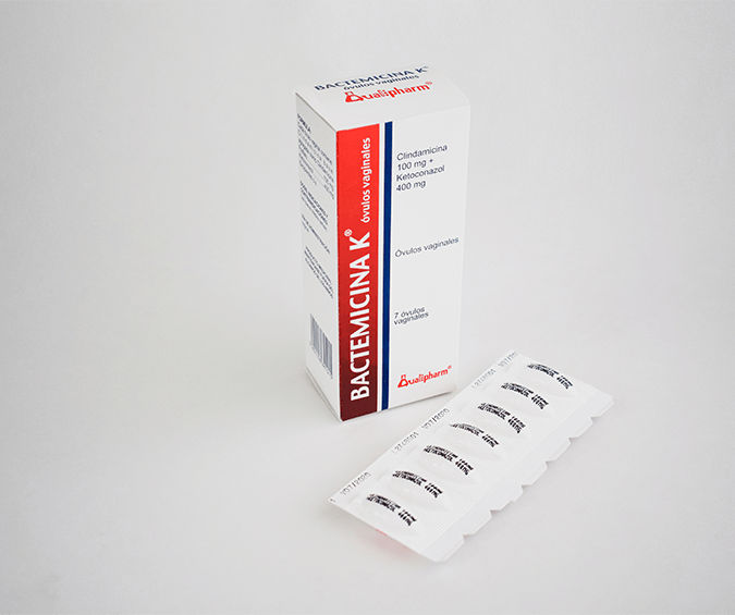 Bactemicina K (clindamicina 100 mg +ketoconazol400mg)*Caja 7 ovulos vaginales - FARMACIA NUEVO MILENIO