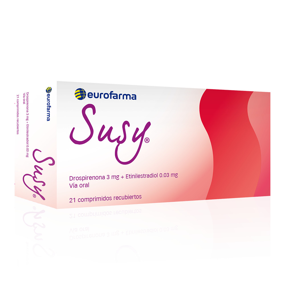 SUSY  (drospirenona 3mg + etinilestradiol 0.03mg) *caja con 21 comprimidos  - FARMACIA NUEVO MILENIO