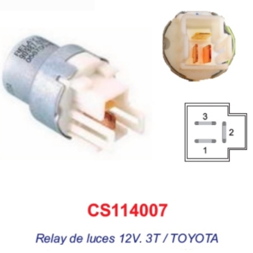 Relay CS-114007 (12V-3T) REDONDO  - Repuestos y Lubricantes Vicent's