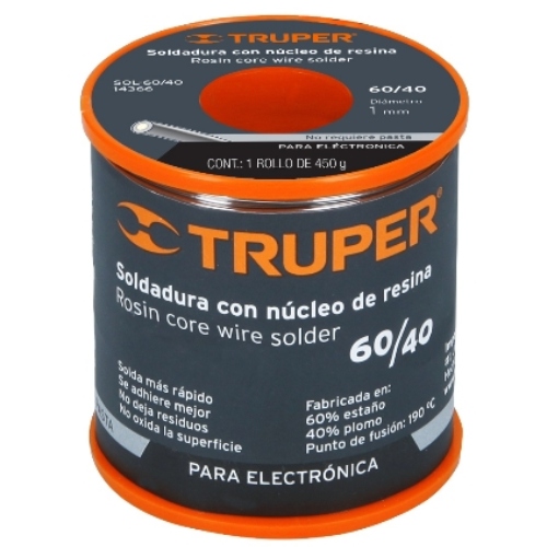 Rollo Estaño Nucleo de Resina 60/40 Truper  - Repuestos y Lubricantes Vicent's