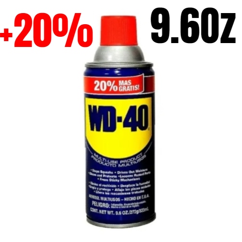 Lubricante WD-40 (9.6 Oz) 20% Mas Penetrante (Afloja Todo) - Repuestos y Lubricantes Vicent's