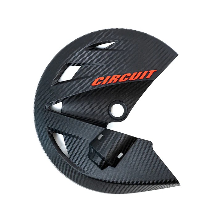 PROTECTOR DE DISCO CIRCUIT BROSS 150 CARBONO/ROJO FLUOR - MOTOCENTRO FULL MOTOS