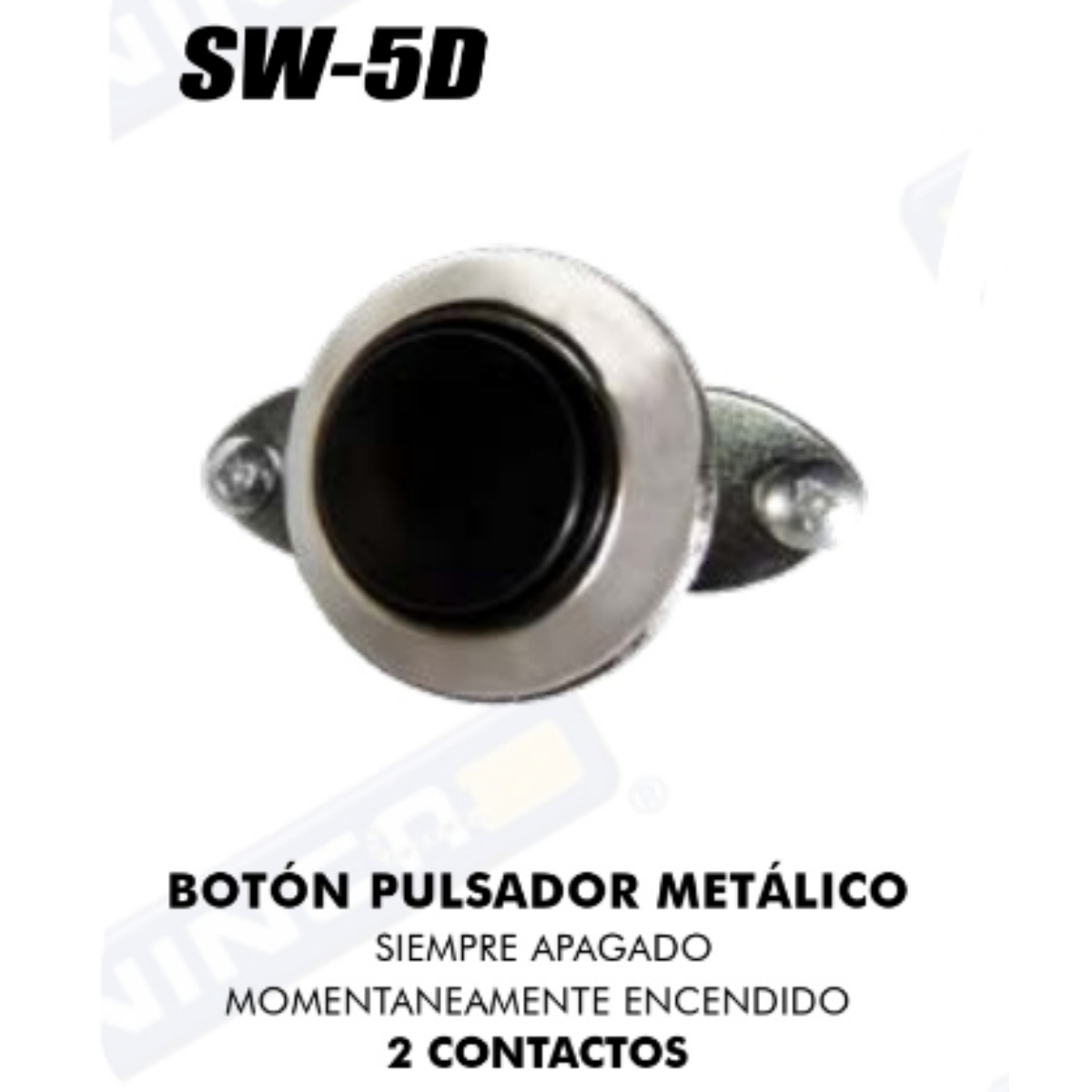 Switch Bocina Boton Pulsador Metalico (SW-5D = YW-1204) - Repuestos y Lubricantes Vicent's
