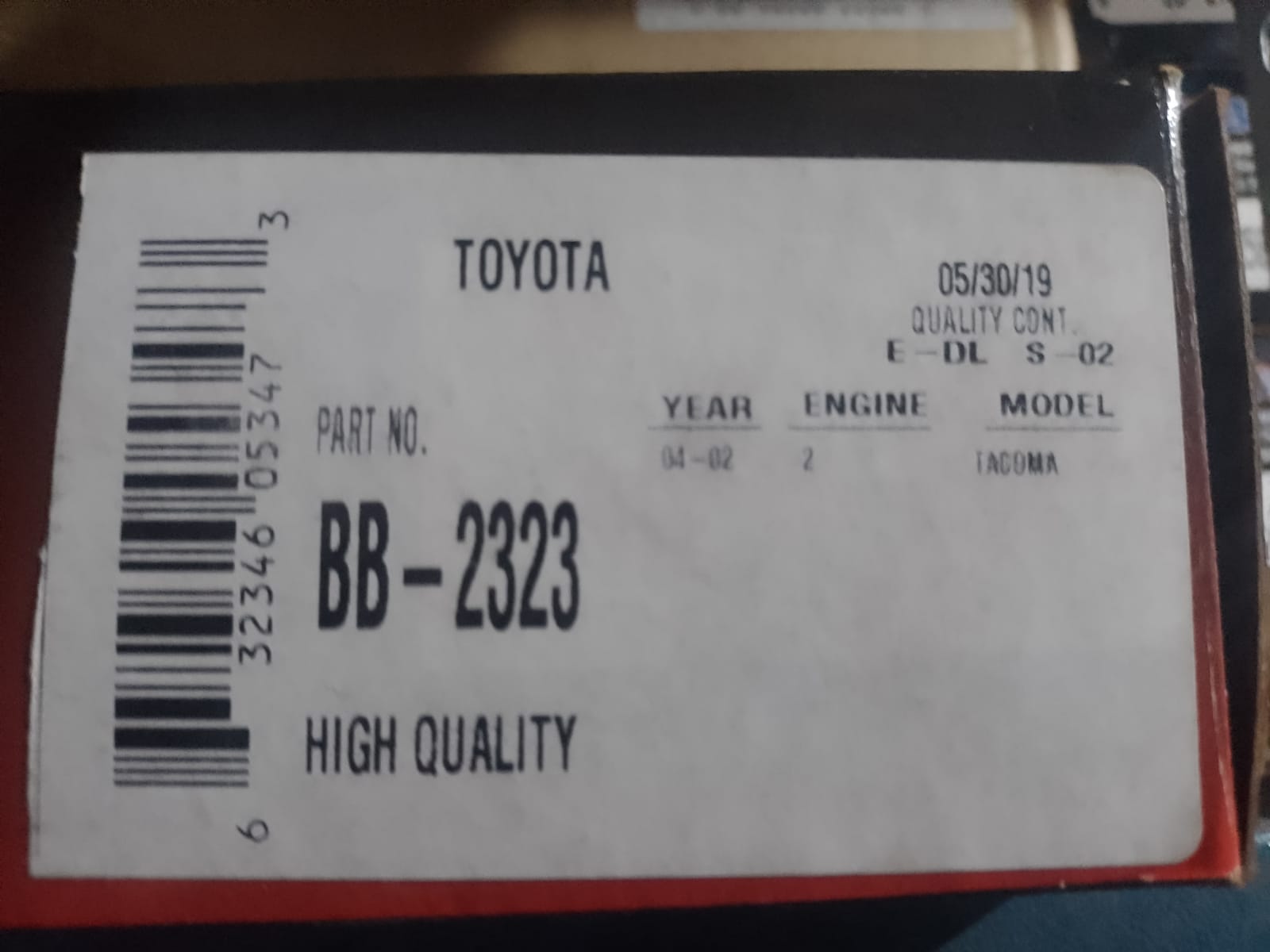 BOBINA DE ENCENDIDO TACOMA 01-04 2.4/2.7 B&B - Lubricantes y Repuestos Amaya