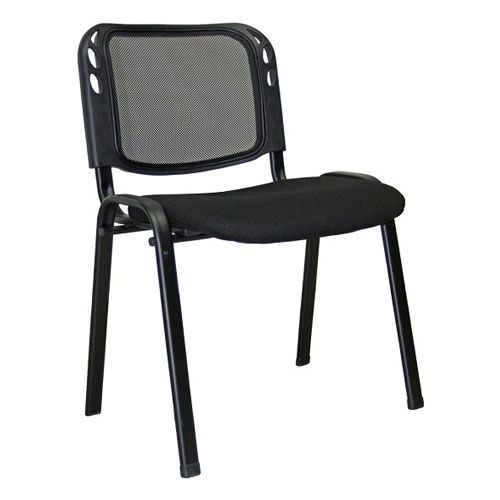 Silla de espera negra con respaldo de malla - Corporación Hightechnology