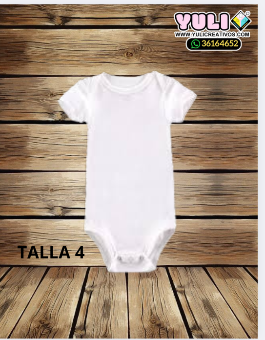 BODY PIEL DE DURAZNO BLANCO TAMAÑO 4 CUELLO REDONDO MANGA CORTA - Yuli Variedades Creativas