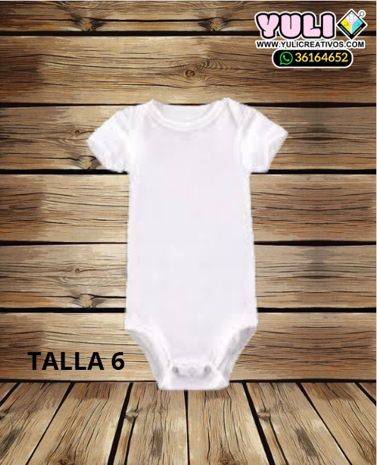 BODY PIEL DE DURAZNO BLANCO TAMAÑO 6 CUELLO REDONDO MANGA CORTA - Yuli Variedades Creativas