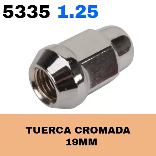 Tuerca Cromada (5335 1.25) CR-200 19mm - Repuestos y Lubricantes Vicent's