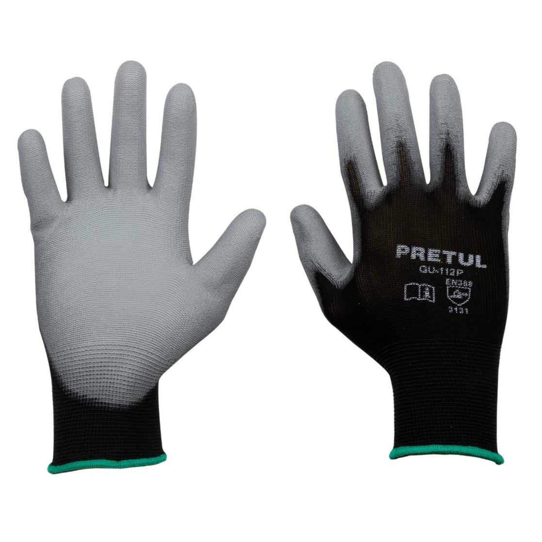 Guantes de nylon recubierto de poliuretano, M, Pretul - Ferretería Vásquez