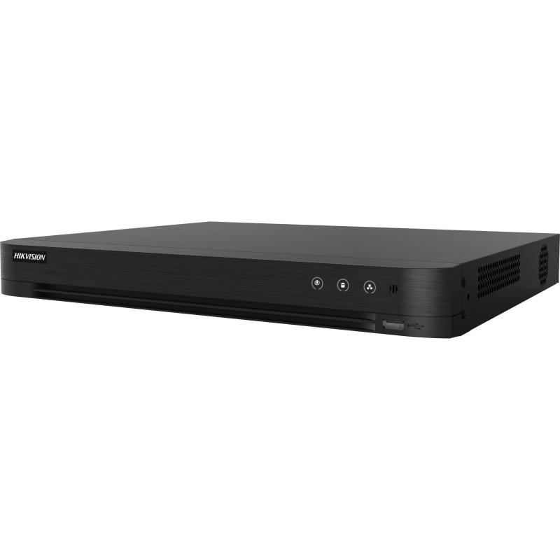 Dvr Turbo de 32 canales, resolución máxima 4 Mp Lite, compatible con tecnologías TVI, AHD, CVI, salida HDMI, VGA, BNC, 2 slot para disco duro (No Incluido), marca Hikvision - AXSYSTEMS COMPUTER CENTER