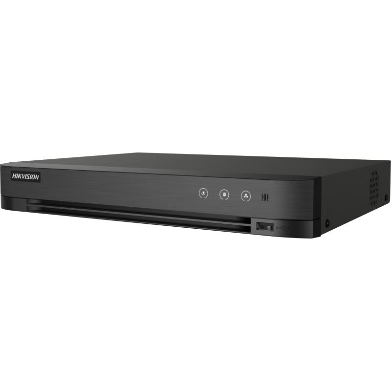 "Dvr Metalico con tecnología de inteligencia artificial Turbo 8 canales, resolución real para 5mpx (8mpx lite), compatible con tecnologías TVI, AHD, CVI, salida HDMI Y VGA, 1 slot para disco duro (no Incluido), marca Hikvision" - AXSYSTEMS COMPUTER CENTER