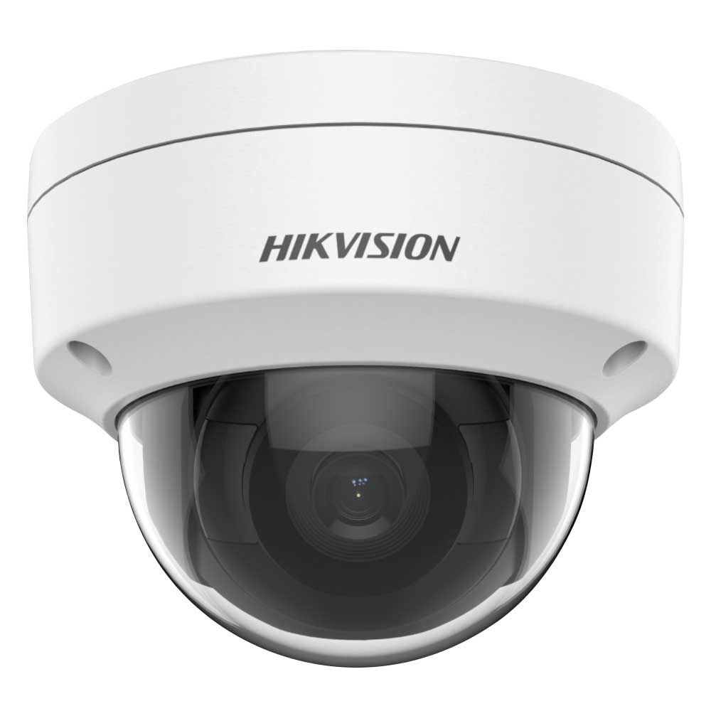 Cámara IP tipo Domo, resolución 5 mpx, lente fijo, dWDR, 3DNR, H.265+, IP67, IR 30 mts, PoE, 12V, IK10, marca Hikvision - AXSYSTEMS COMPUTER CENTER