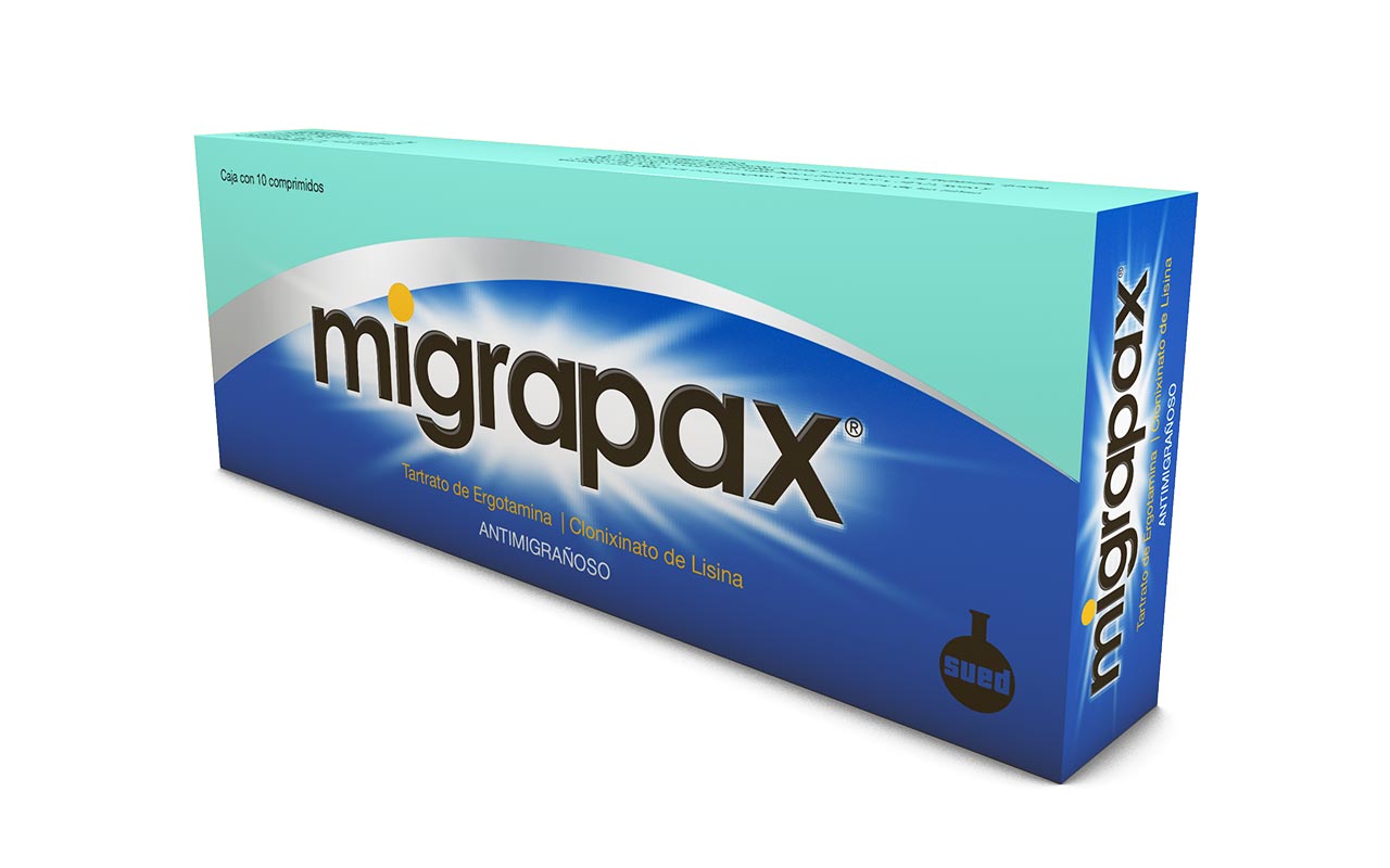 Migrapax Antimigrañoso (Tartrato de Ergotamina / Clonixinato de Lisina) - FARMACIA NUEVO MILENIO