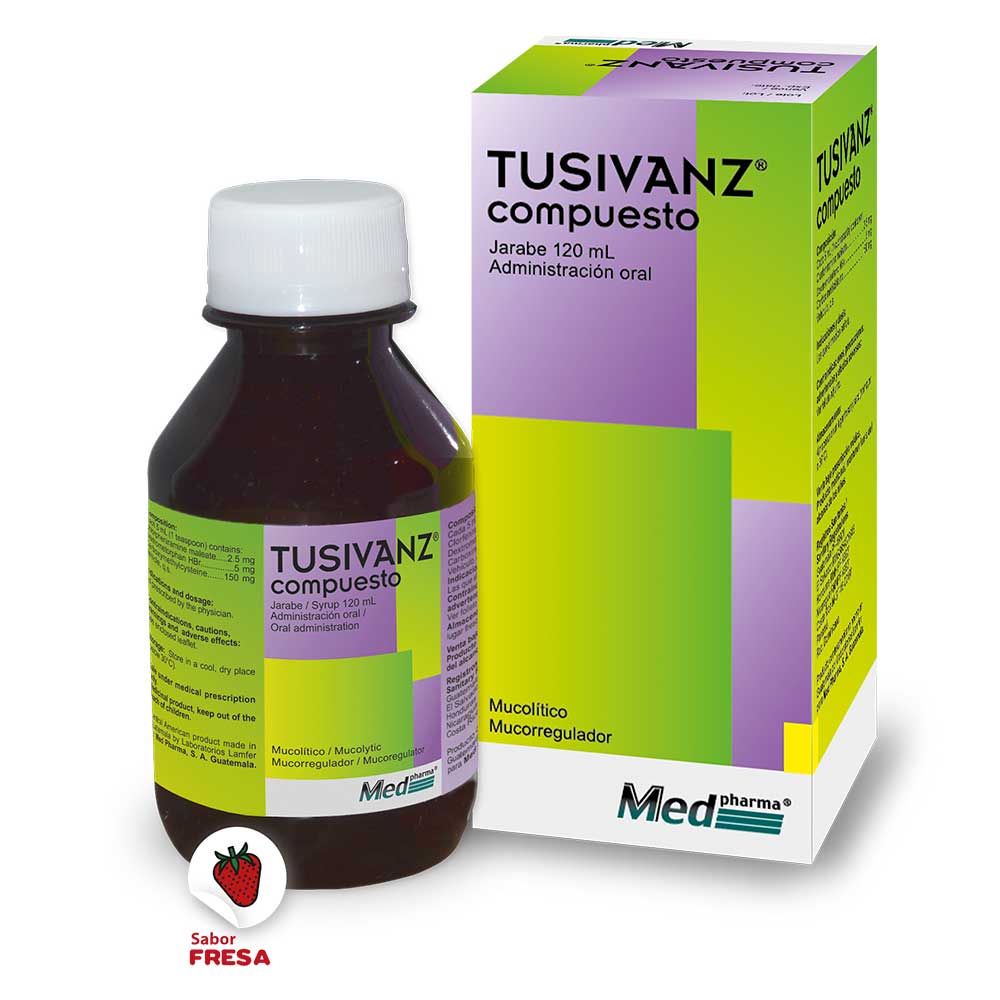 Tusivanz Compuesto (Carbocisteína 150mg Dextrometorfano 5mg Clorfeniramina 2.5mg) - Farmacia Marcos