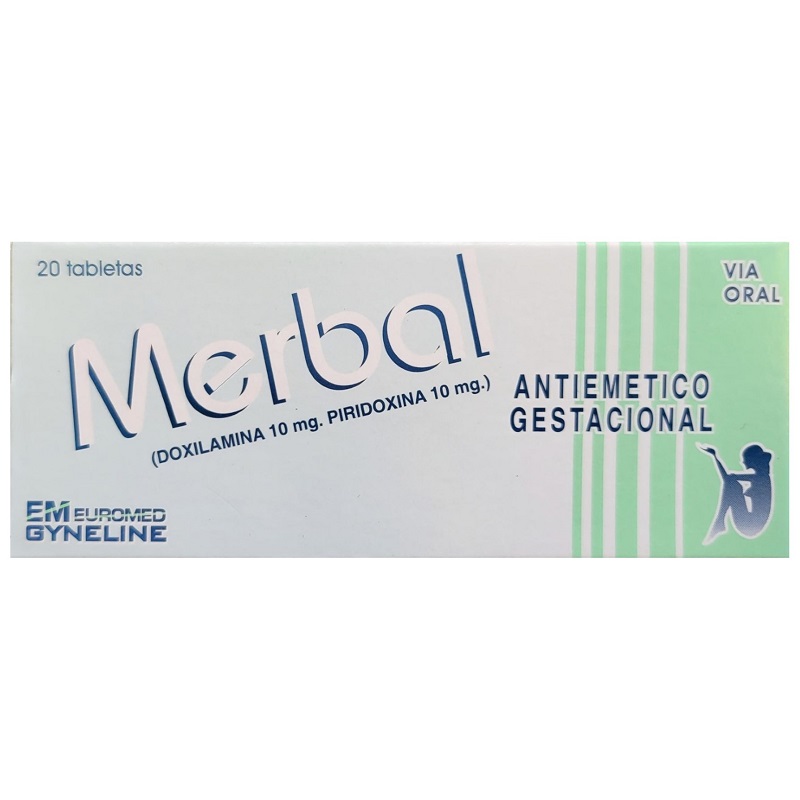 Merbal (doxilamina 10mg. piridoxina 10mg) *20 tabletas  - FARMACIA NUEVO MILENIO