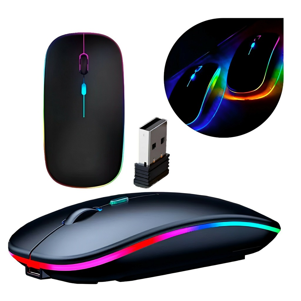 Mouse con Luces Bluetooth Recargable 