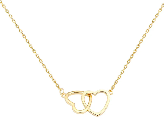 Collar doble corazón dorado - Baleni
