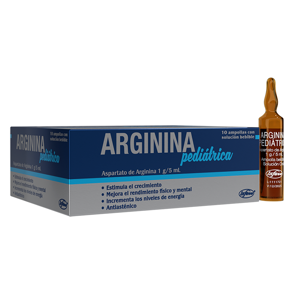 Arginina Pediátrica 1g/5ml * 10 ampollas Bebibles  - Farmacia Marcos