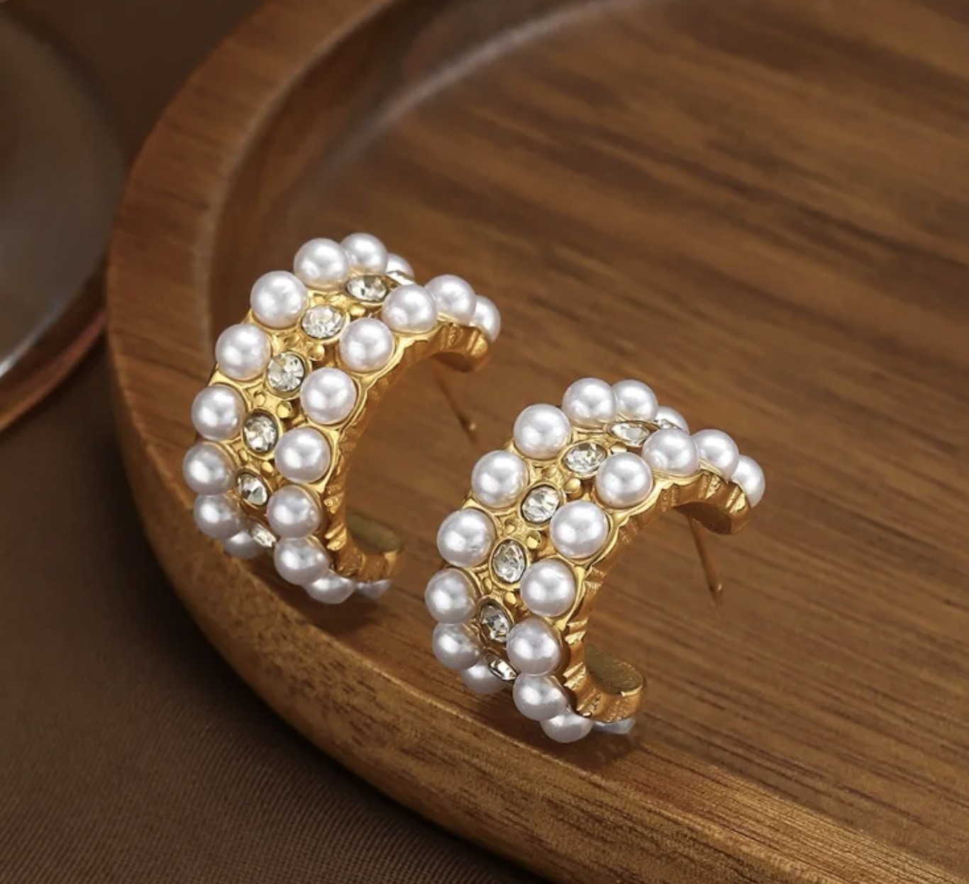 Aretes de perlas blancas - Baleni