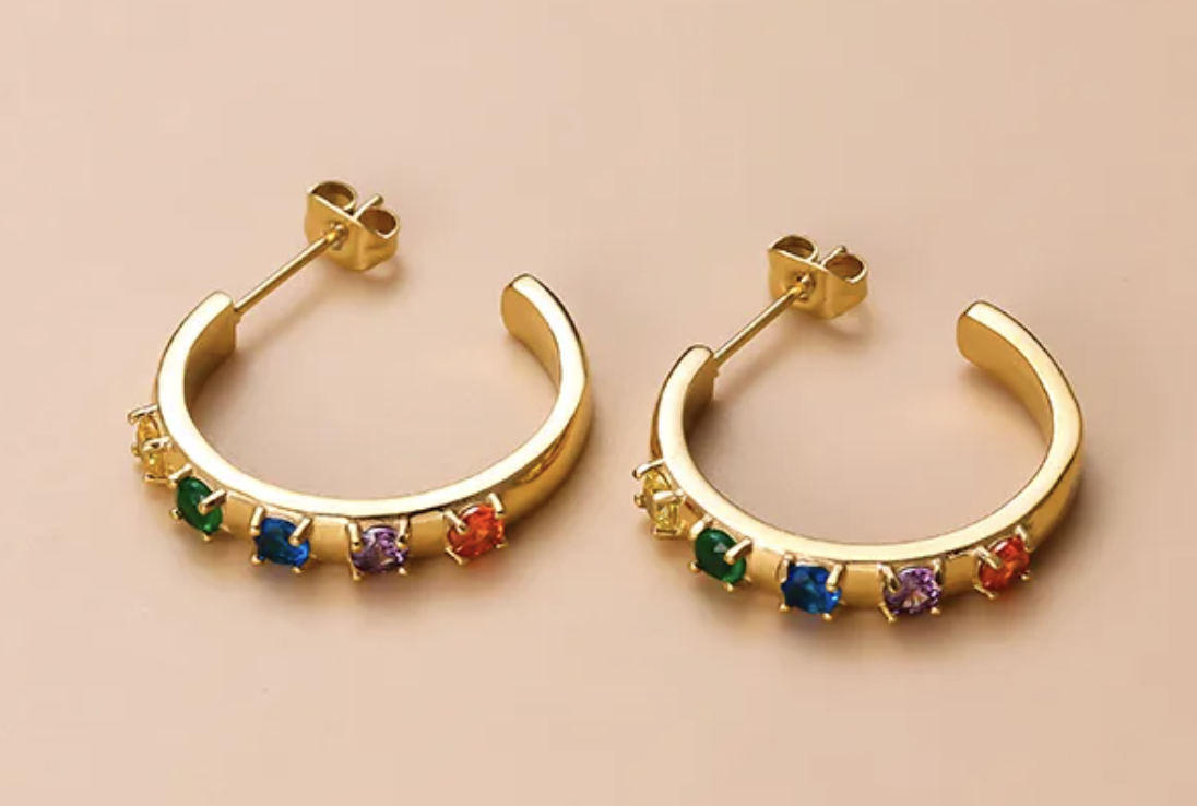 Aretes de circonias multicolor - Baleni