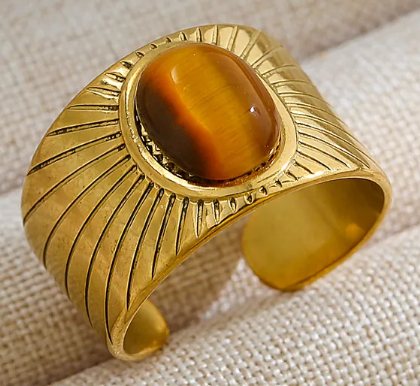 Anillo con perla café - Baleni