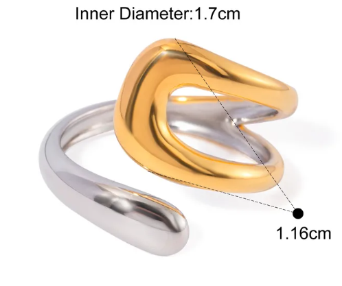 Anillo dorado con plateado - Baleni