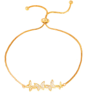 Pulsera dorada con dije blanco - Baleni