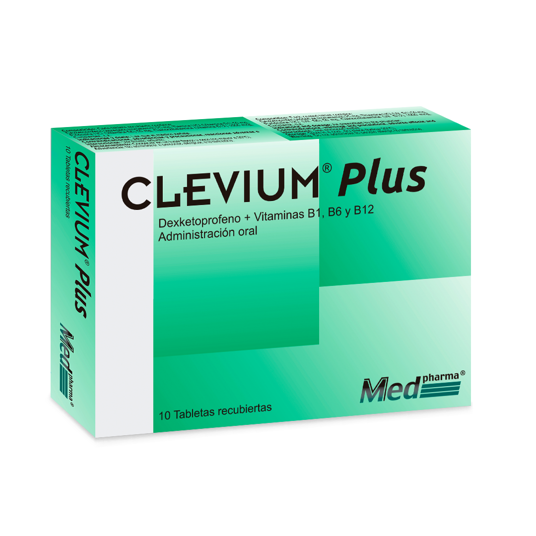 Clevium Plus (Dexketoprofeno + Vitamina B1, B6 y B12) - Farmacia Marcos